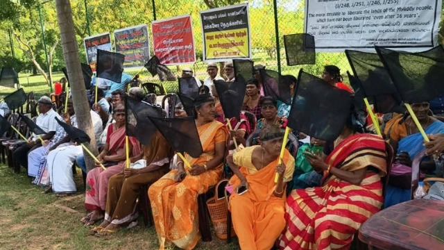 Myliddy காணி மீட்புப் போராட்டம் தீவிரம்: இராணுவ ஆக்கிரமிப்புக்கு எதிராக தொடரும் கறுப்புக்கொடி எதிர்ப்பு